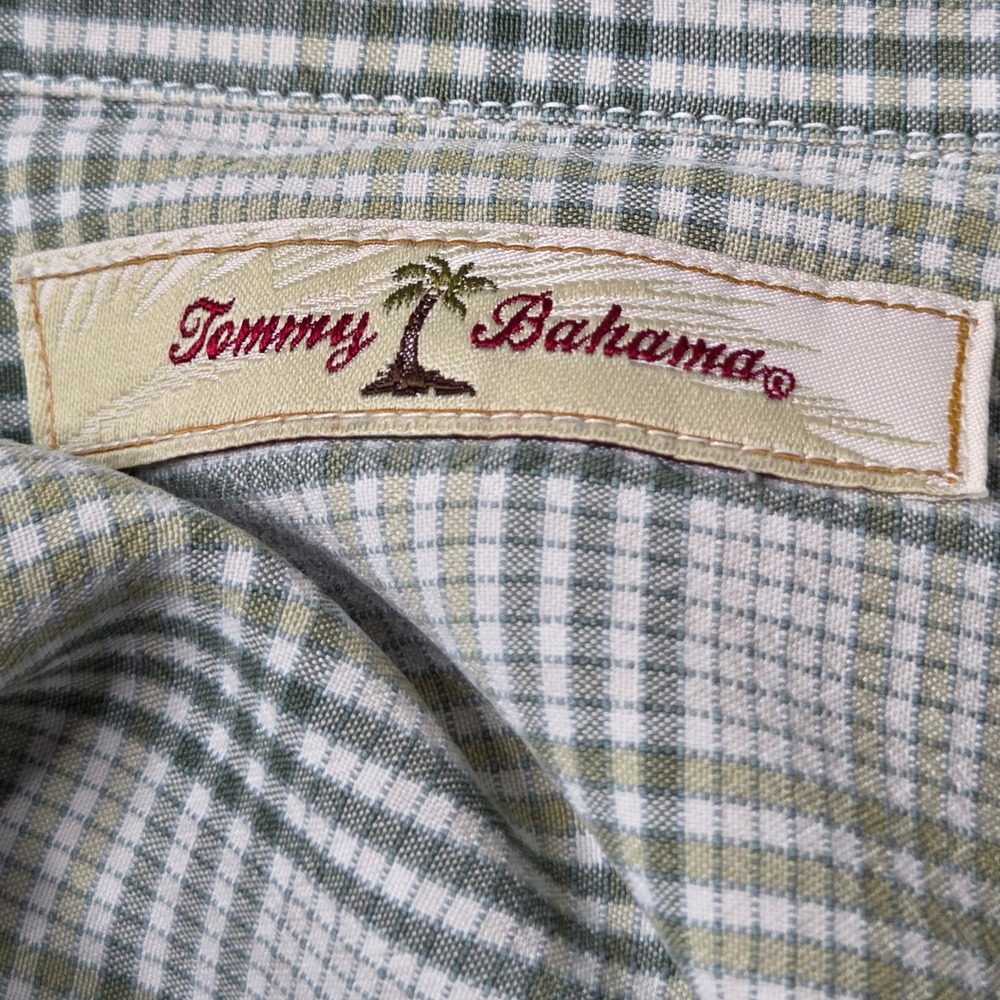 Tommy Bahama Mens SX XXL Green Silk Plaid Short Sleeve Button Down Shirt Resort - Picture 3 of 11